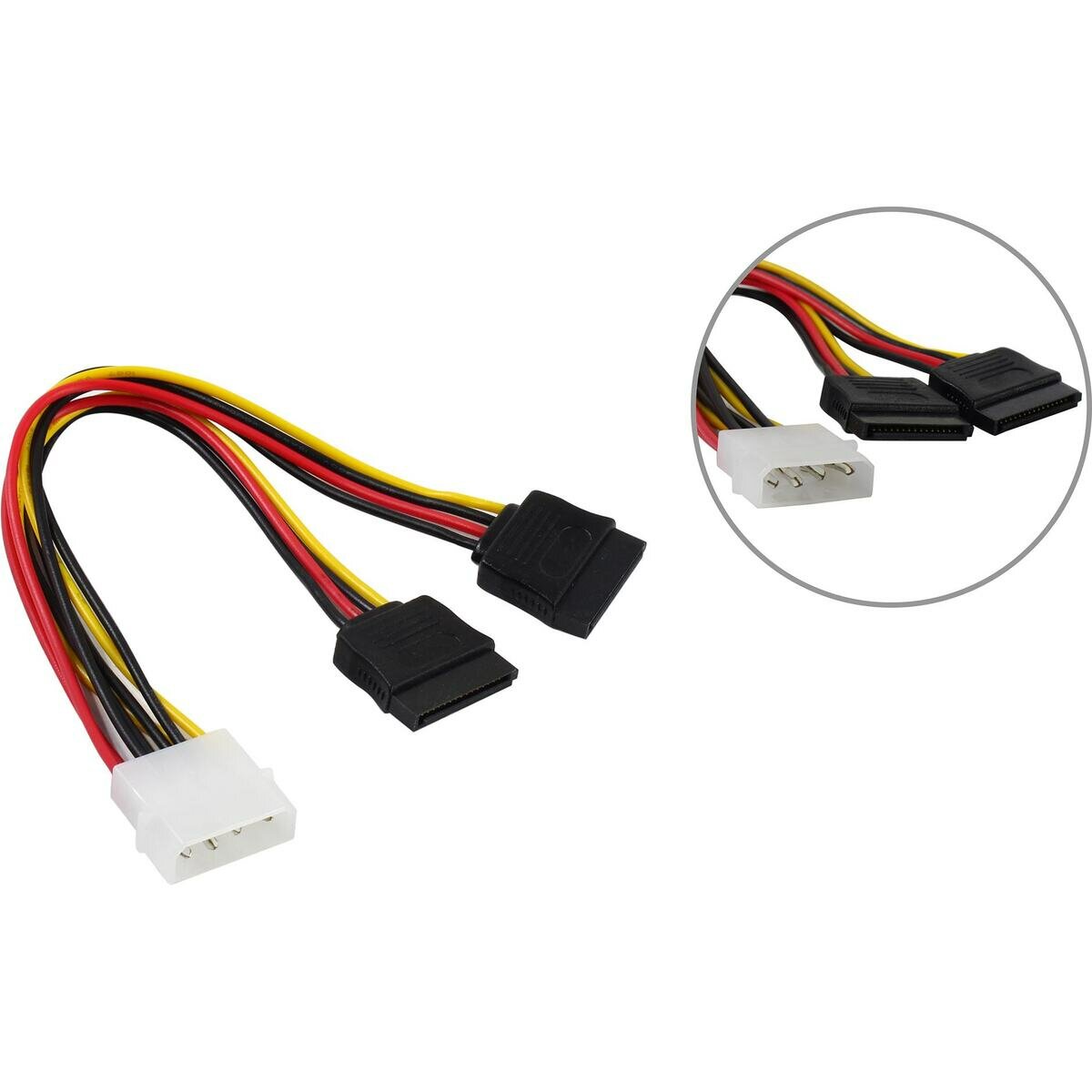 Кабель Ningbo Molex 8980/2xSATA 0.18м. - фото №1