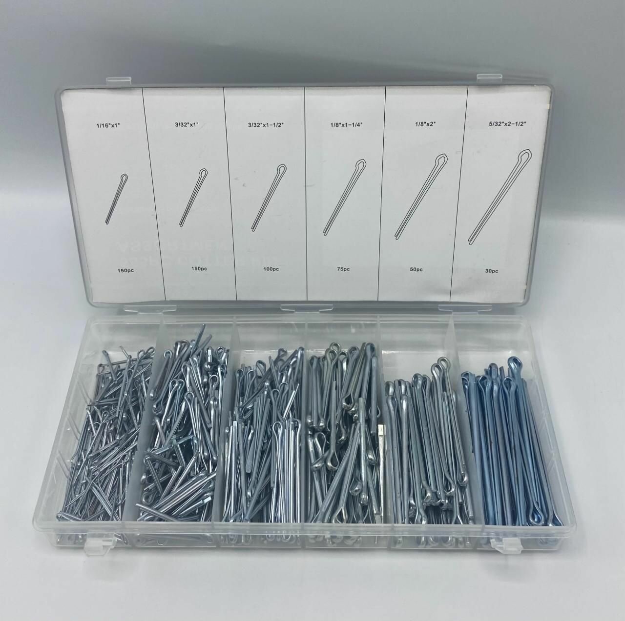 Набор шплинтов чека 6 размеров 555шт W-8013