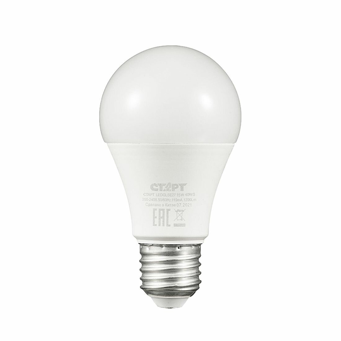 Лампа светодиодная (груша) старт WS LEDGLSE27 15W 4000 К