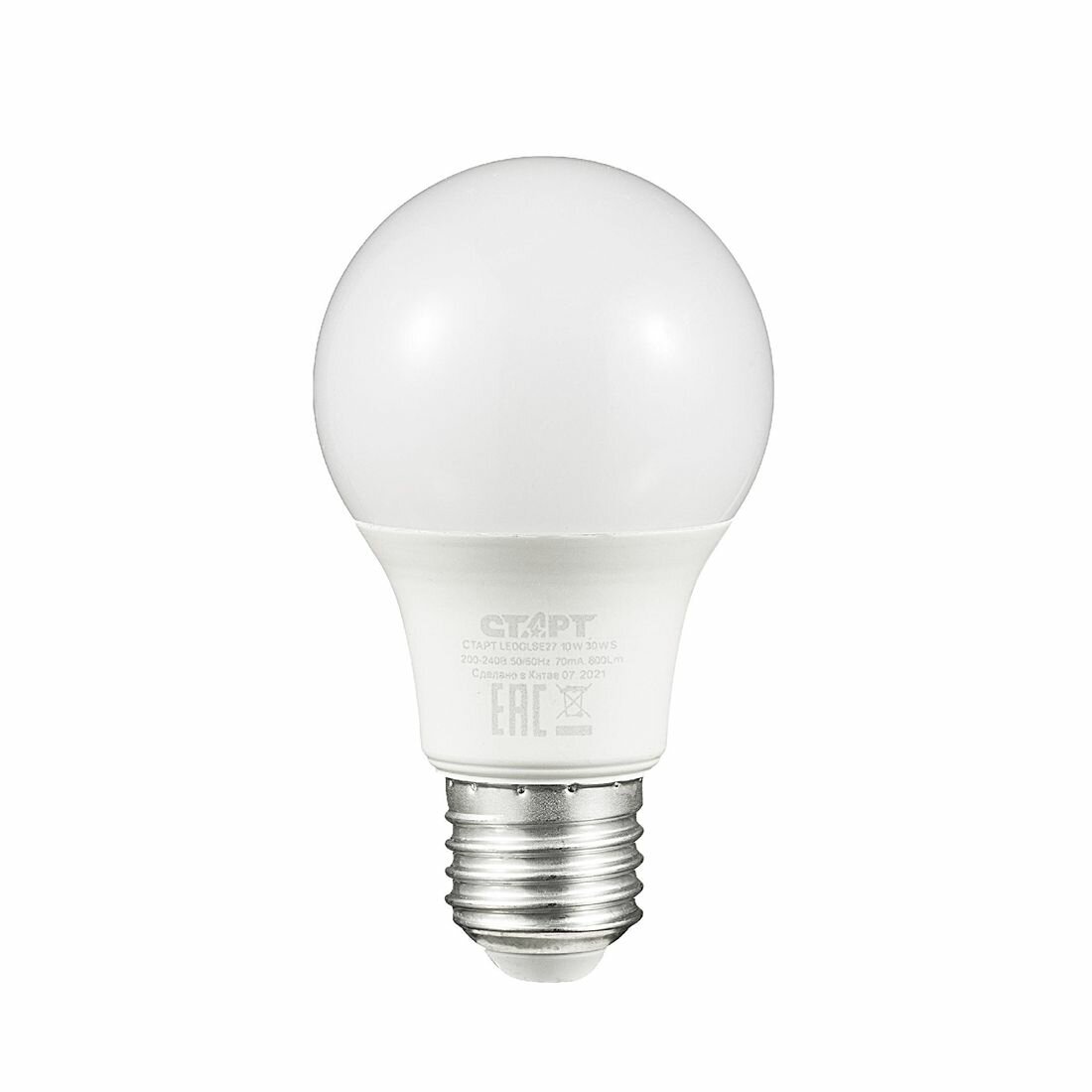 Лампа светодиодная (груша) старт WS LEDGLSE27 10W 3000 К