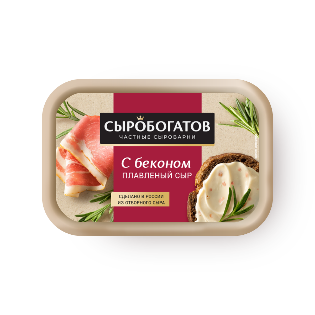 Сыр плавленый Сыробогатов "С беконом", жирность 50%, 200 г, 1 шт — фото 1