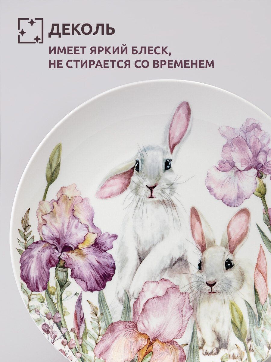 Тарелки Lefard "Irises", набор 2 шт, обеденные, 25.5 см, фарфоровые — фото 1