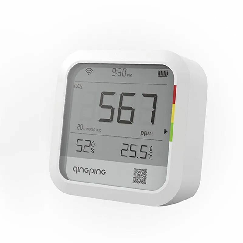 Картинки Анализатор качества воздуха Mijia Qingping Monitor датчик углекислого газа СО2, 3 в 1 (температура, влажность, СО2)