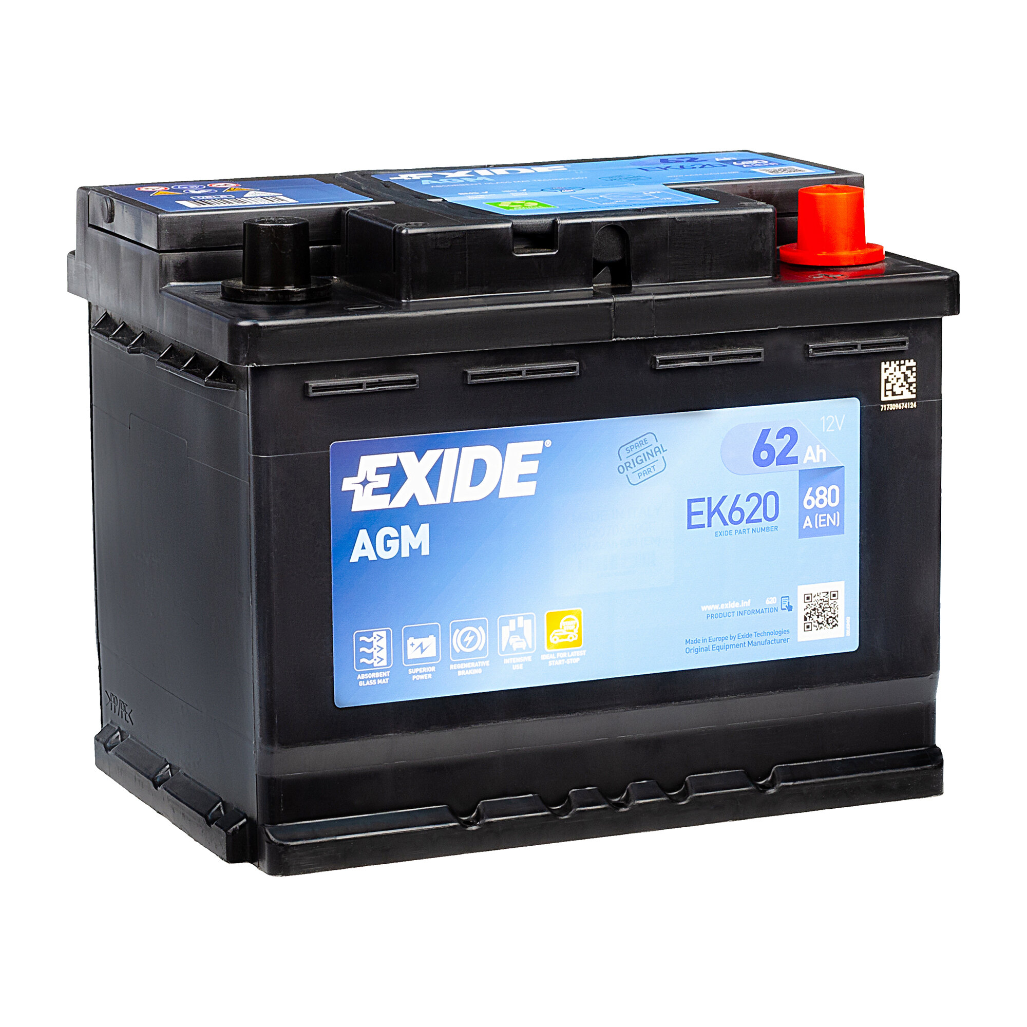Автомобильный аккумулятор Exide Start-stop AGM EK620