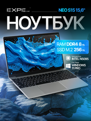 Ноутбук EXPEcomp NEO S15, Intel N5095 (до 2.9 GHz, 4 ядра), RAM 8 GB, SSD 256GB, Windows 11 Pro