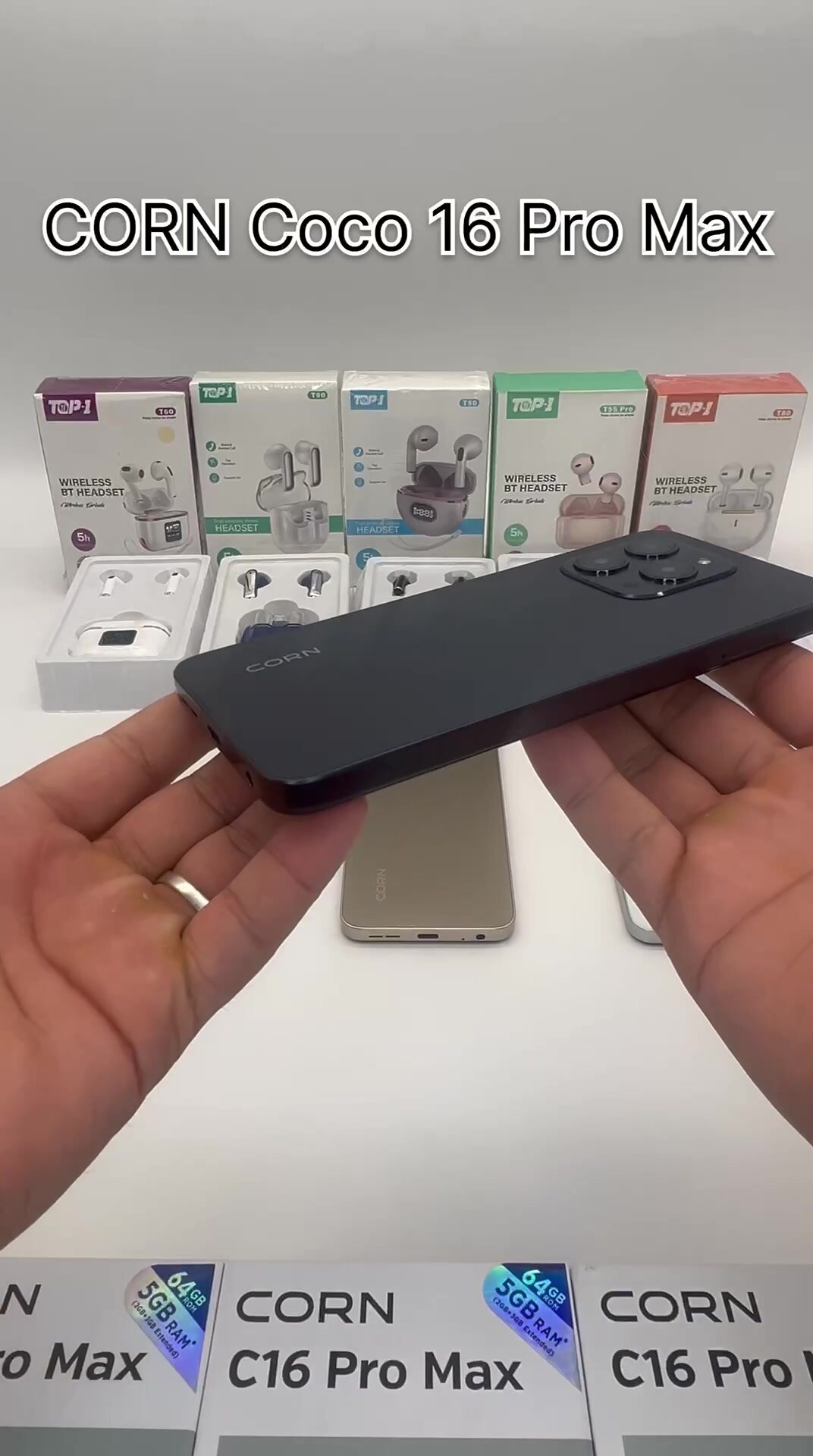 Смартфон Coco Corn C16 Pro Max, 2 SIM, 5GB RAM, 2+3, 64GB, Face ID, наушники в подарок — фото 1