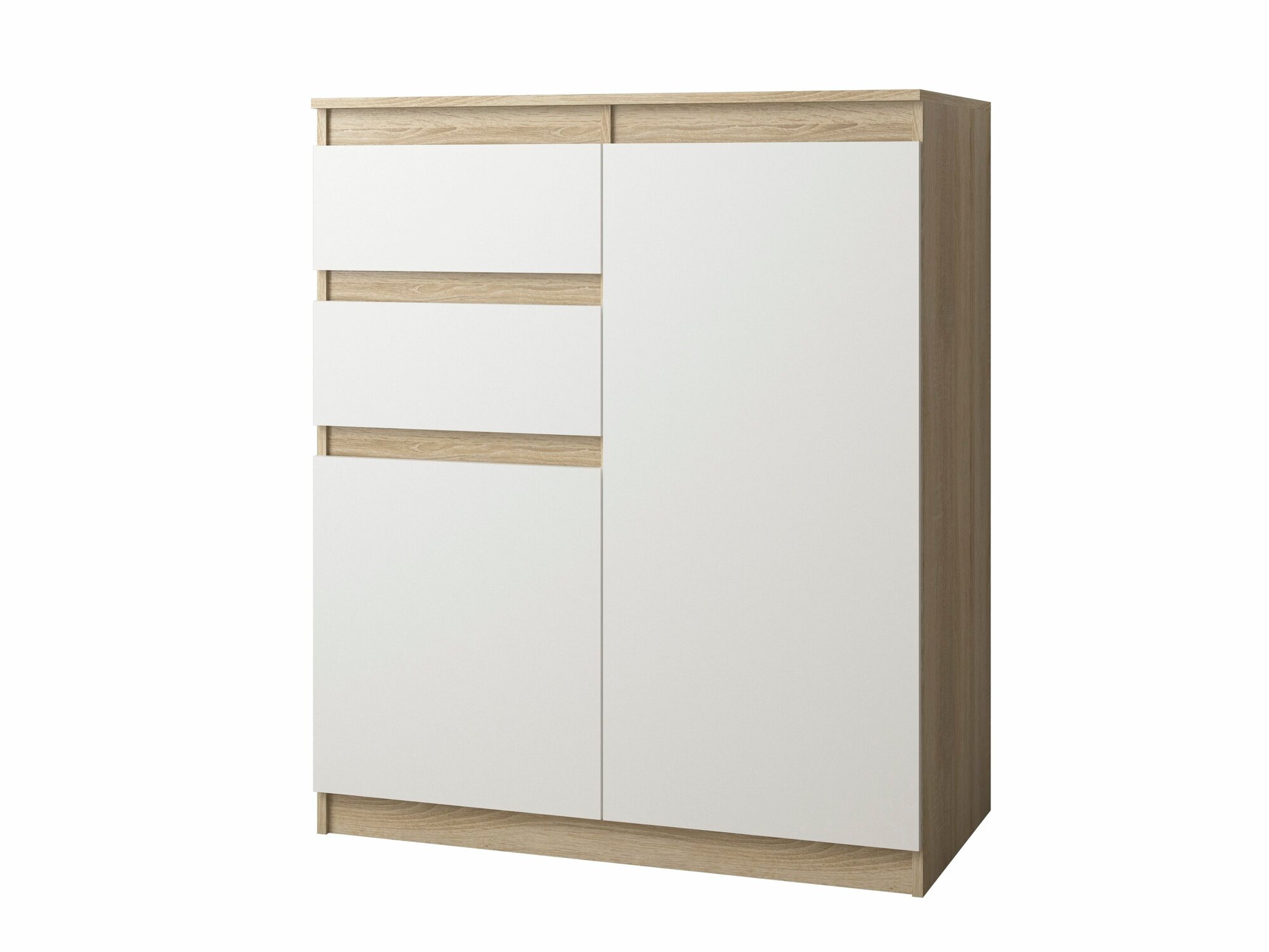 Комод Челси 6, дуб сонома/белый, 80х45х100, Krona Мебель, ЛДСП