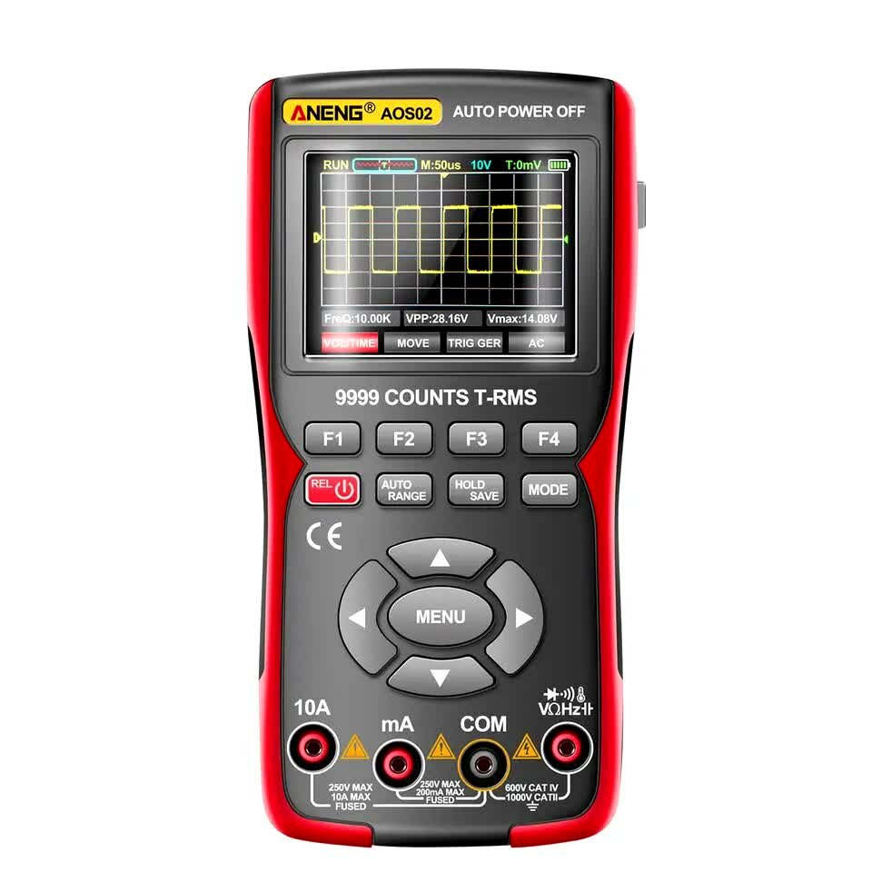 Цифровой осциллограф Aneng AOS02，Портативный цветной экранный осциллограф цифровой высокоточный мультиметр