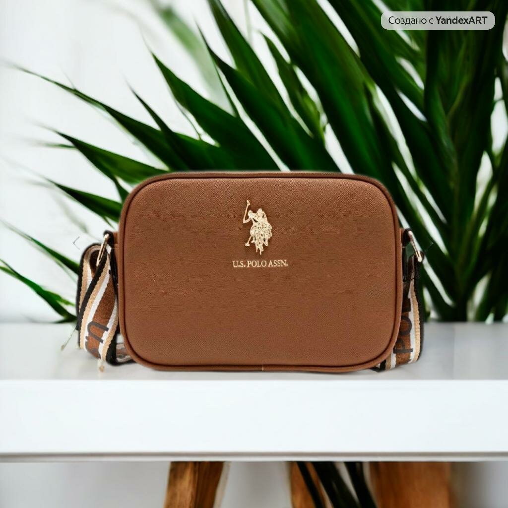 Сумка кросс-боди U.S. POLO ASSN. Сумка кросс-боди U.S. POLO ASSN., фактура матовая, гладкая, cognac