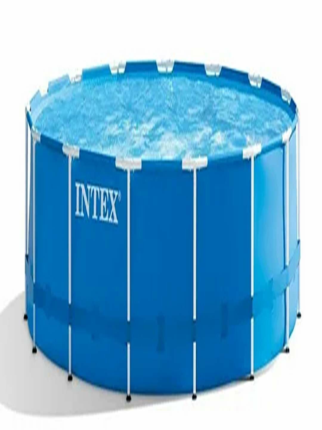 Бассейн Intex Prism Frame, круглый, каркасный, серый, 366 см x 99 см,+ Бонус фильтр и лестница