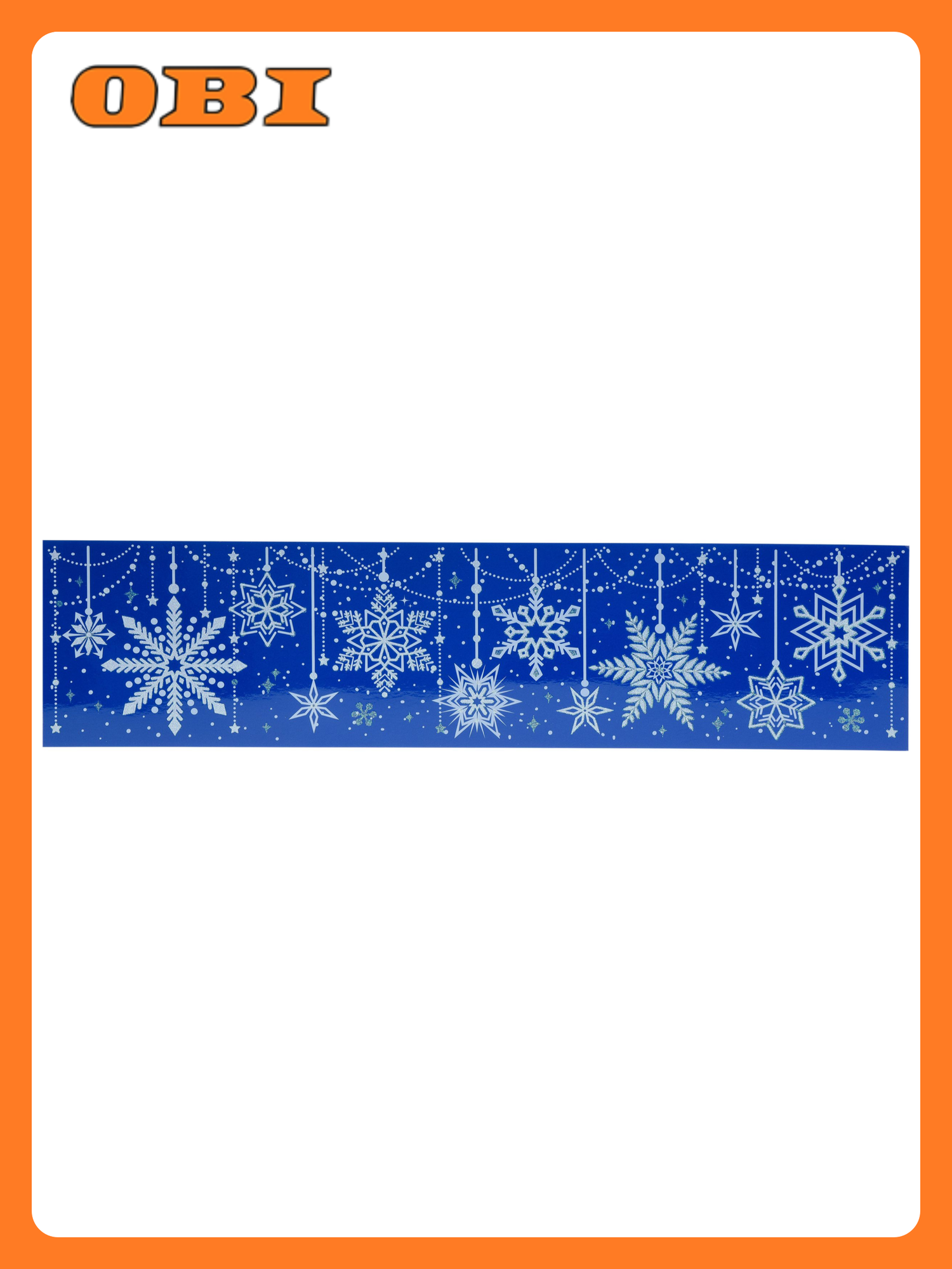 Стикер новогодний Снежинки и звездочки 64x15 см