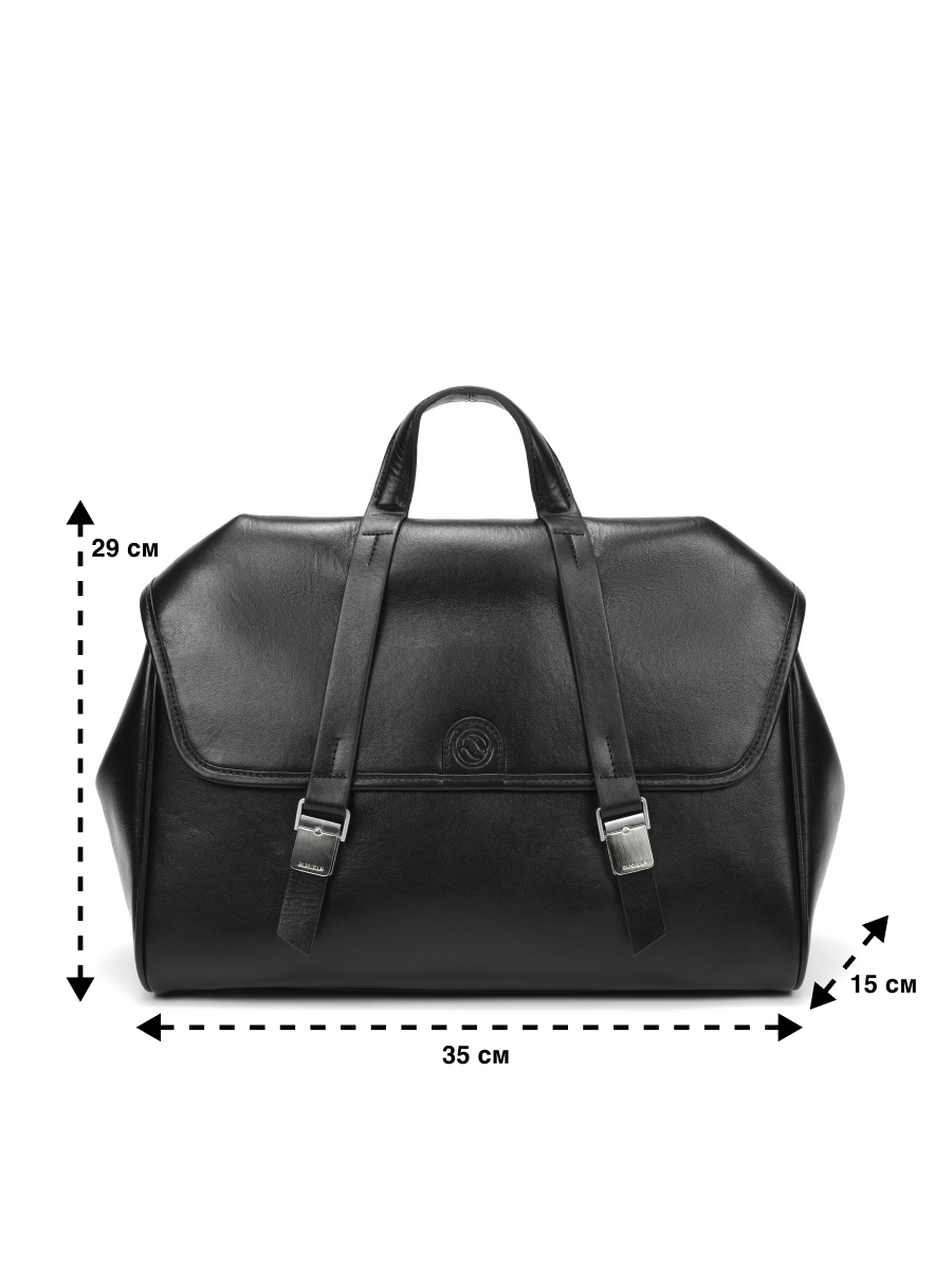 Сумка рюкзак Италия, натуральная кожа, черный портфель, городской стиль — фото 1