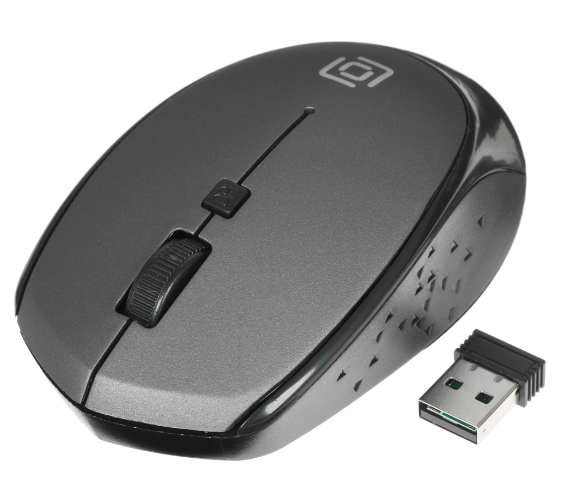 Мышь Oklick 488MW черный/серый оптическая (1600dpi) беспроводная USB (4but)