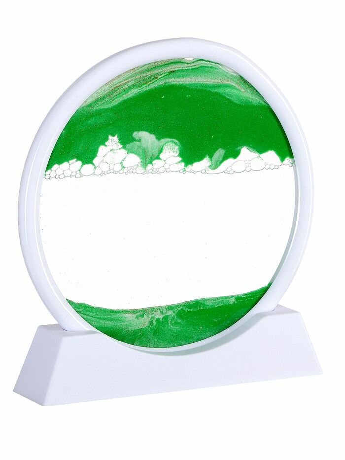 Песочные часы КНР Песочные часы-картина, 18х19 см, песок зелёный