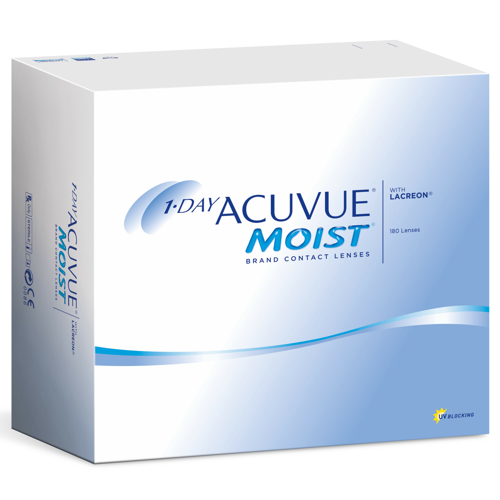 Контактные линзы ACUVUE 1-DAY MOIST, 180 шт., R 8,5, D -2,5