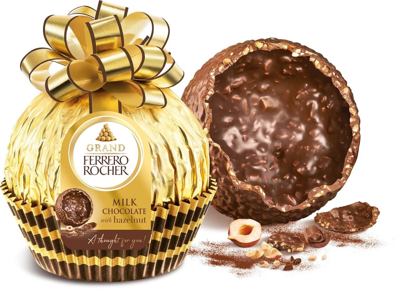 Шоколад фигурный Ferrero Rocher Grand молочный с лесным орехом, 125г. - фотография № 1