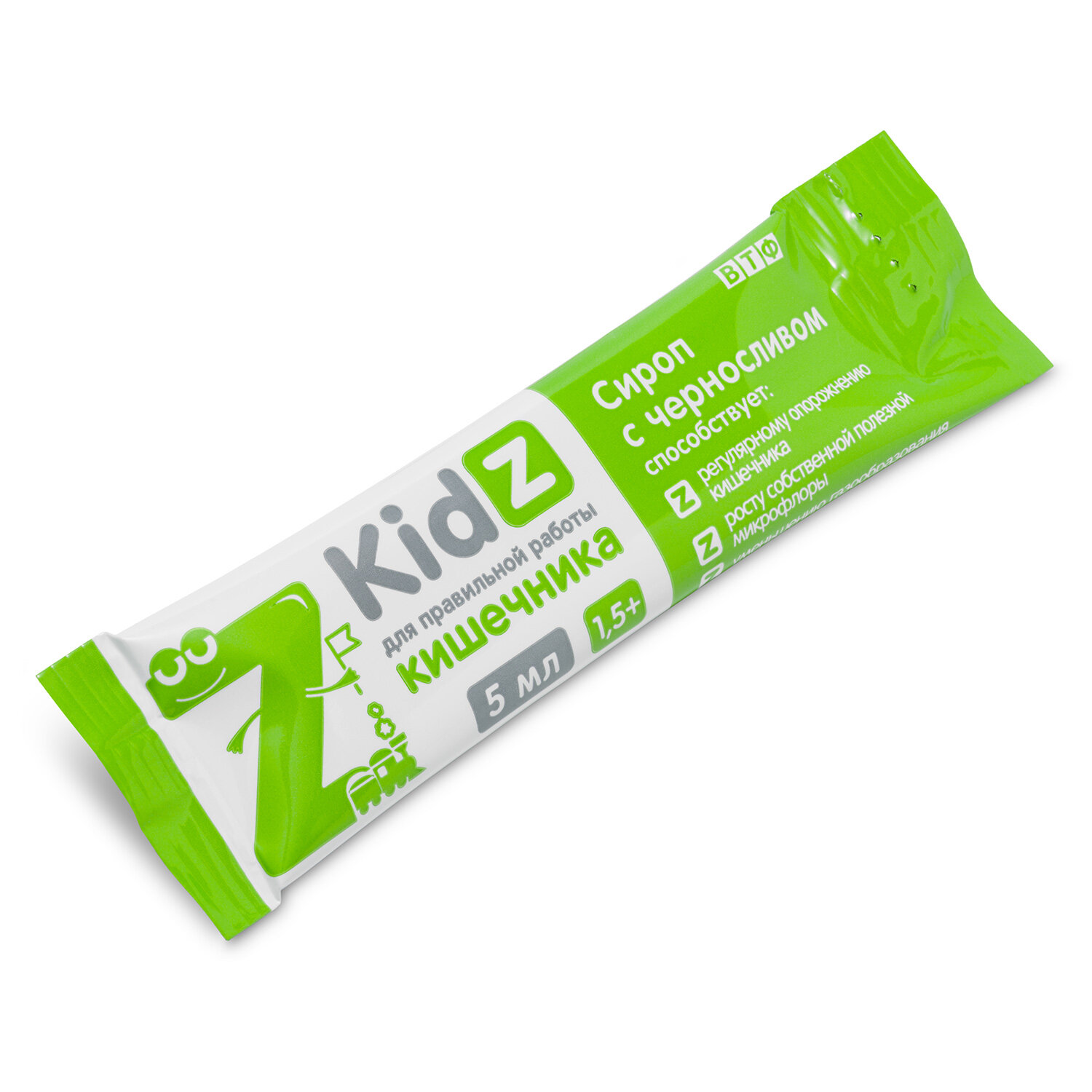 KidZ сироп с черносливом, для правильной работы кишечника , сироп в стиках, с 1,5 лет, 10 стиков по 5 мл.