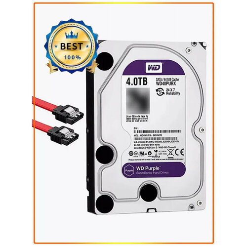 WD40PURX - внутренний жесткий диск объемом 4 ТБ от Western DigitalWD40PURZ 1699900₽