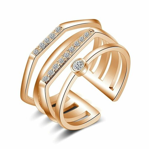 Кольцо Crystal Shik, фианит, золотой