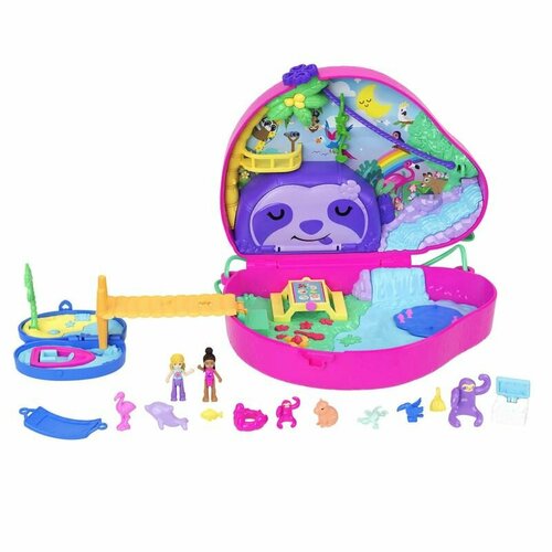 Игровой набор Polly Pocket Sloth Family 2-in-1 в виде сумочки