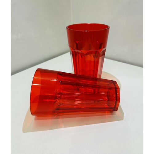 Пластиковый стакан многоразовый набор 6шт ударопрочный Красный 1990₽