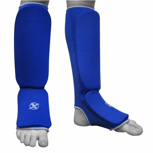 Шингарды, защитные щитки на голень, ноги, для единоборств, тайского бокса Fight Expert SGM-7483X - Blue (XS)