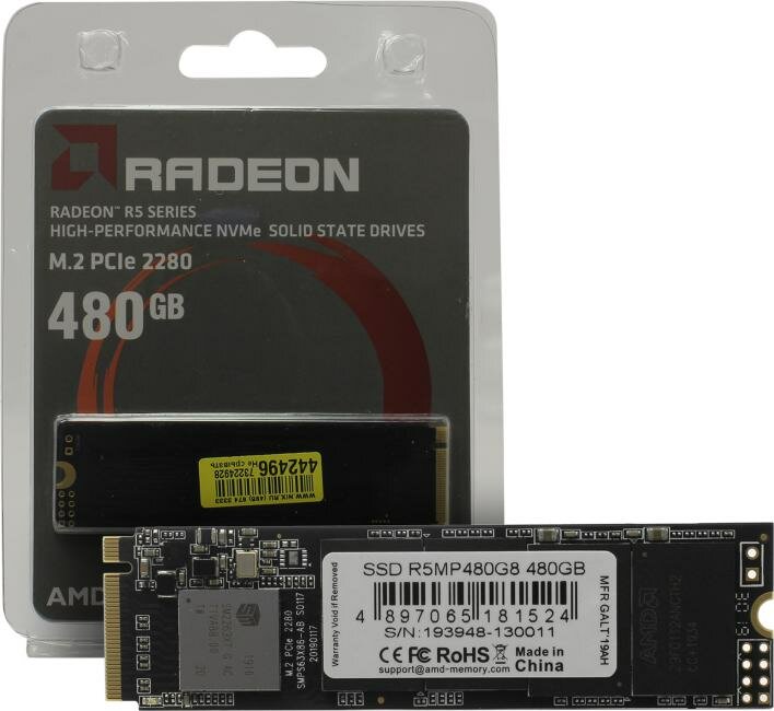 SSD накопитель AMD Radeon 480Гб, M.2 2280, SATA III - фото №12