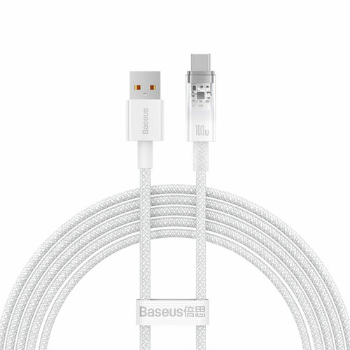 Кабель USB BASEUS Explorer Series USB - Type-C, 6A, 100W, 2 м, белый