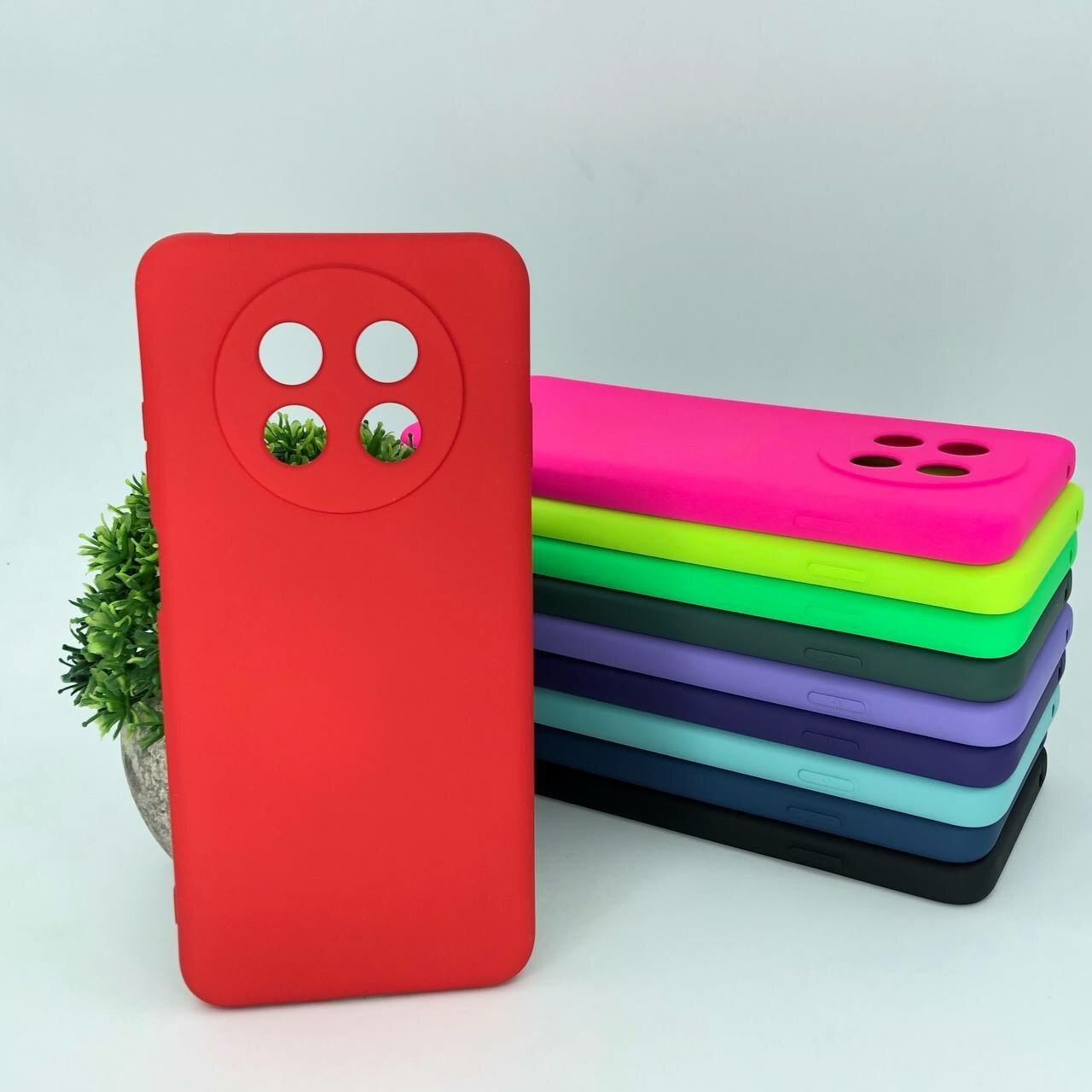 Силиконовый чехол для Huawei Nova Y91 4G / Хуавей Нова Игрик 91 4Джи / с Soft-touch покрытием / защитой блока камер и бархатной подложкой — фото 1