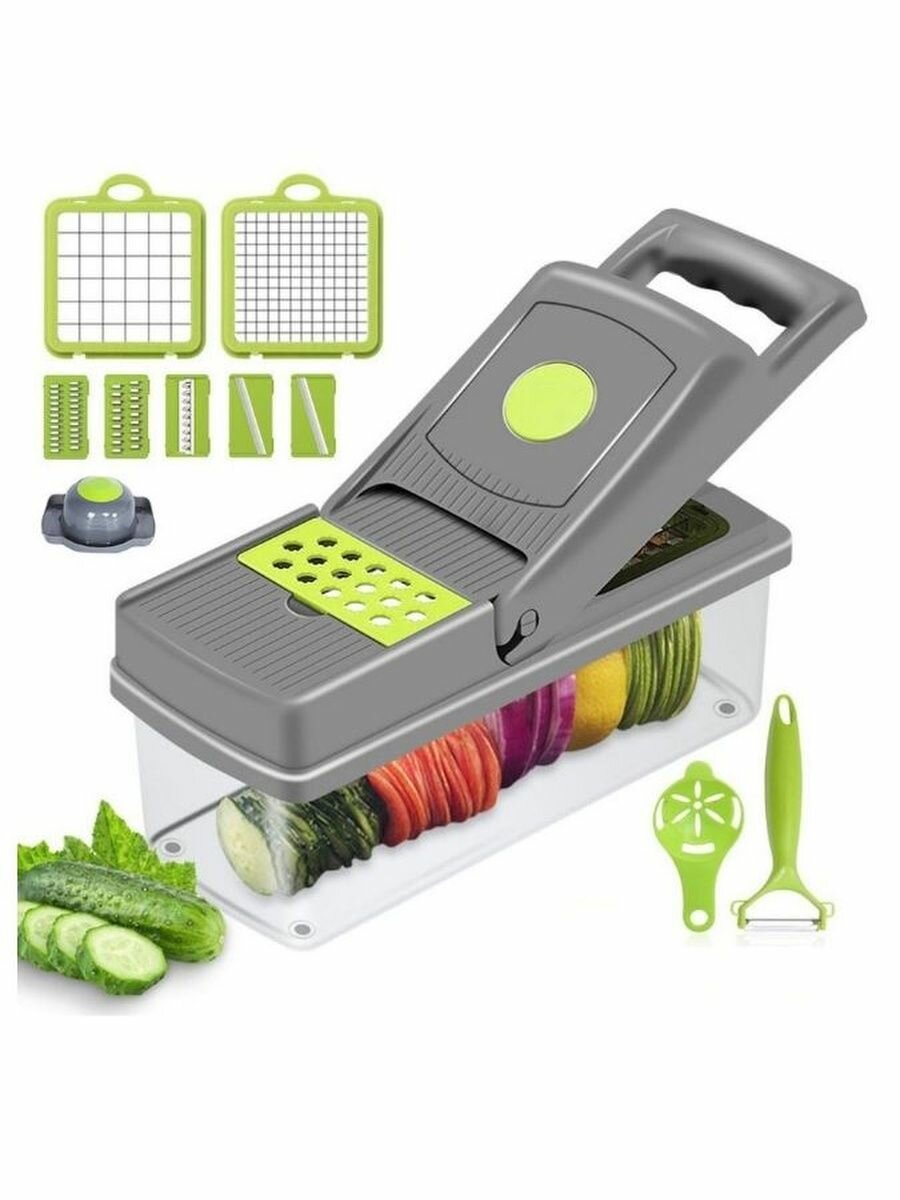Овощерезка с контейнером "Veggie slicer" 14в1 — фото 1