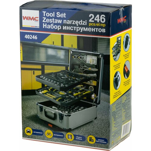 Набор инструмента WMC TOOLS WMC-40246 246 предметов в кейсе набор инструмента wmc tools 65 предметов в кейсе