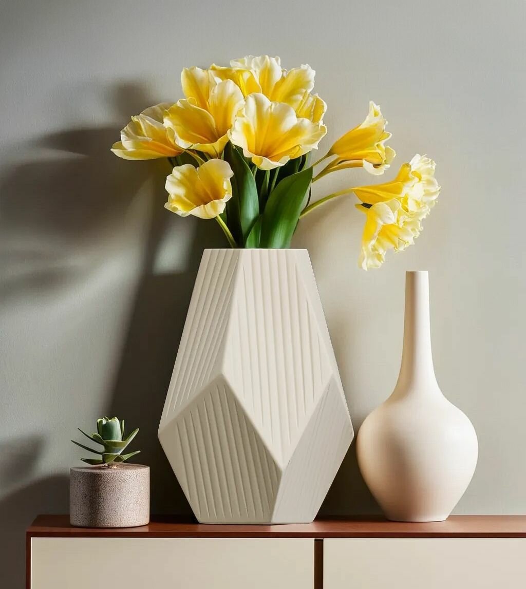 фото Ваза для цветов и сухоцветов для декора интерьера