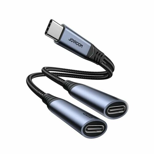 Аудио адаптер 2в1 Type-C переходник адаптер usb type c на 2 usb type c аудио и быстрая зарядка белый