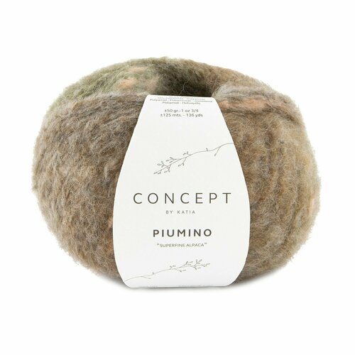 Пряжа для вязания Katia Piumino (302 Khaki -Brown-Light salmon)