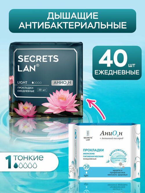 Прокладки ежедневные Secrets Lan Анионы 2 уп.40 шт.