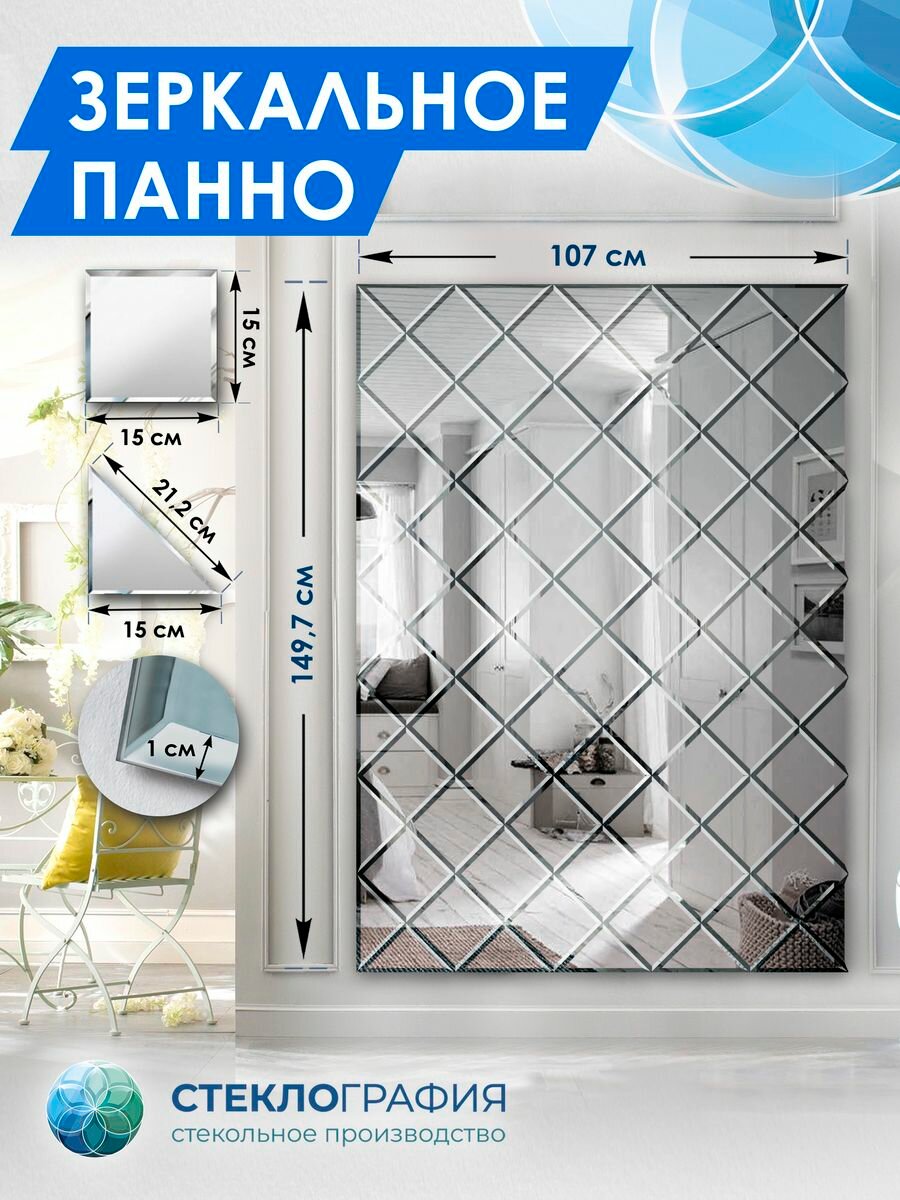 фото Зеркальное панно с фацетом, плитка