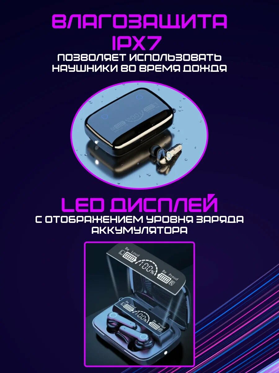 Беспроводные наушники M19 Newest с LED-Дисплеем / Bluetooth 5.1 TWS / Кейс-повербанк / PowerBank — фото 1