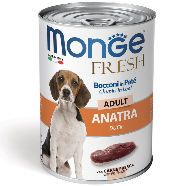 Monge Dog Fresh Влажный корм для собак всех пород, Мясной рулет и Утка 400г