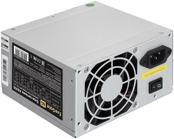 Exegate EX219183RUS-S Блок питания AB400 ATX SC 8cm fan 24p+4p 3*SATA 2*IDE FDD + кабель 220V с защитой от выдергивания