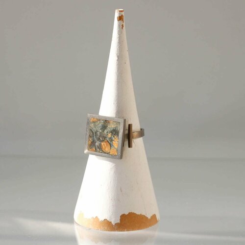 Кольцо Медведик Арт, дерево, безразмерное, зеленый