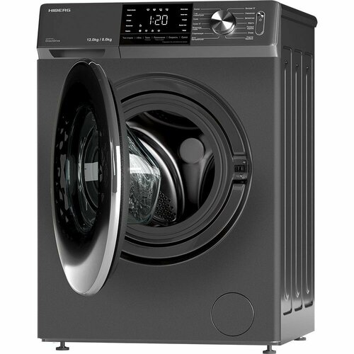 Стиральная машина с сушкой фронтальная загрузка 595 см на 12 кг Hiberg i-DDQ6A - 12814 Sd стальная 12200000₽