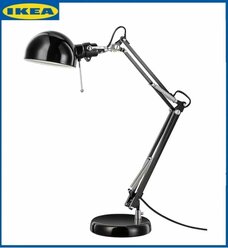 Лампа офисная IKEA FORSA, E14, 40 Вт, черный. Настольная лампа Икеа.