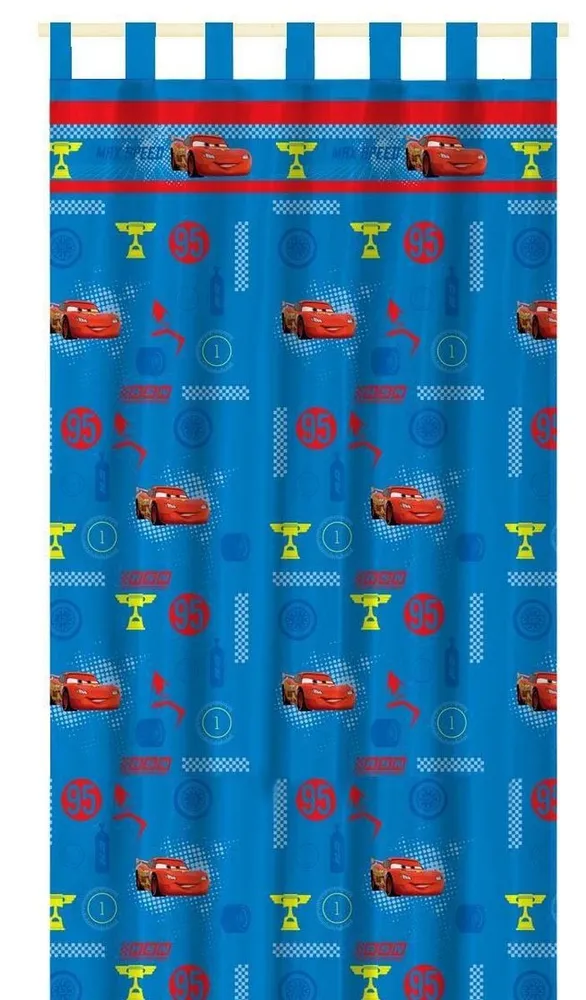 фото Штора "Тачки" от Mattel, размер 280x145 см, синяя