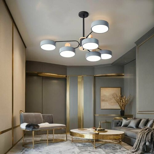 Светодиодная люстра в скандинавском стиле 6 плафонов LED 9900₽