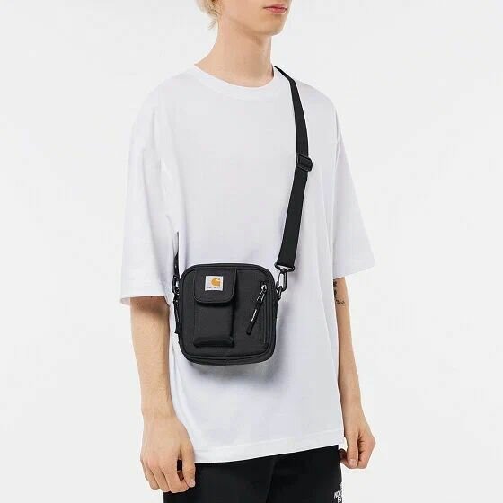 Сумка кросс-боди carhartt 1031470, фактура гладкая, черный — фото 1