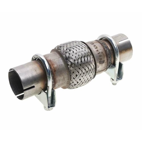 Гофра глушителя 45x100х200 с трубами трехслойная innerbraid c хомутами, VTL45100200 IB-2Х, мзгс