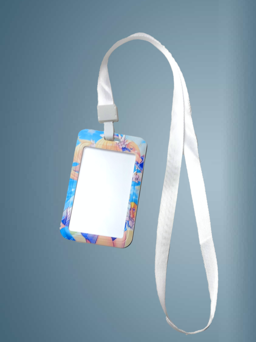 Чехол для бейджа Melody, на ленте, пластик, вертикальное крепление, сине/голубой — фото 1