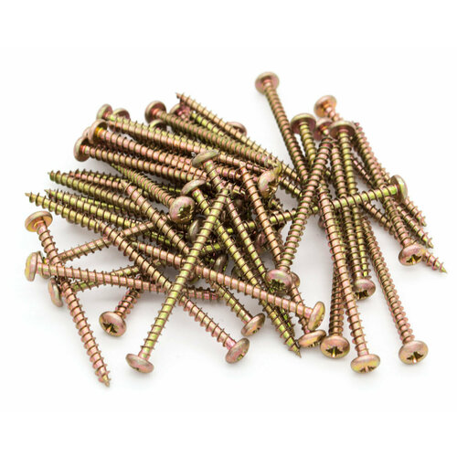 Саморезы универсальные 3 х 30 мм - 50 шт. с полукруглой шляпкой, крупной резьбой (для дерева, тонкого листового металла, изделий из ДСП и гипсокартона)