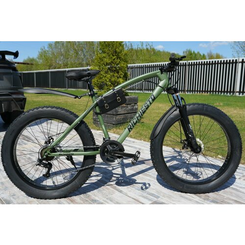 Велосипед горный Фэтбайк Fatbike Richiesto 26 На спицах Взрослый Подростковый Рама 21 зеленый 3310000₽