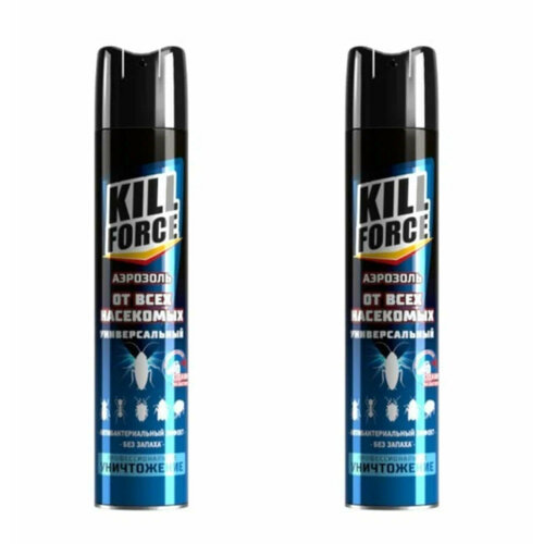 Аэрозоль инсектицидный Kill Force универсал от летающих и ползающих насекомых, 350 мл, 2 шт.